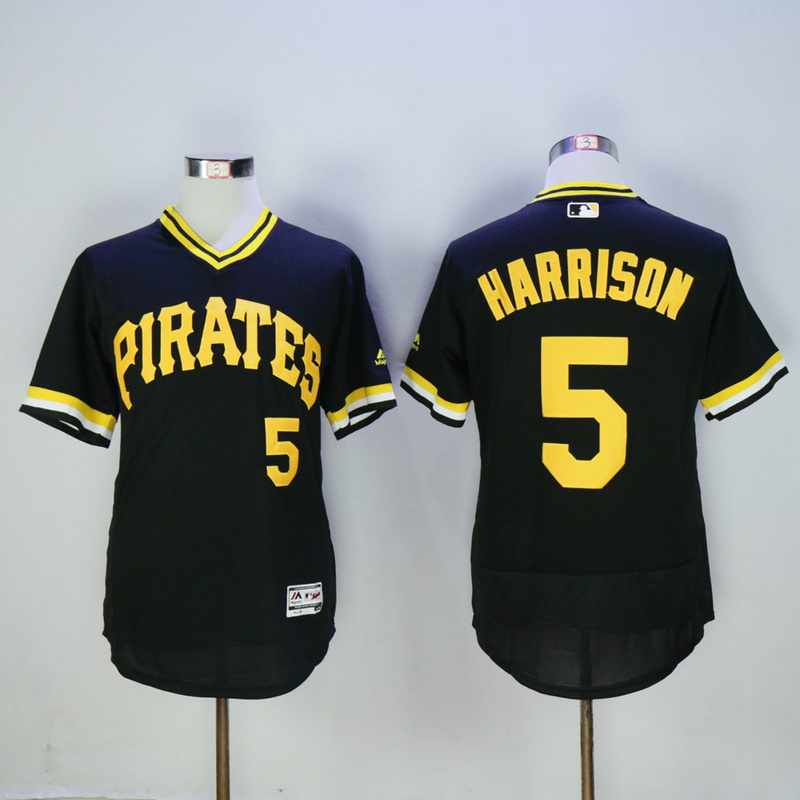 Men Pittsburgh Pirates #5 Harrison Black Elite MLB Jerseys